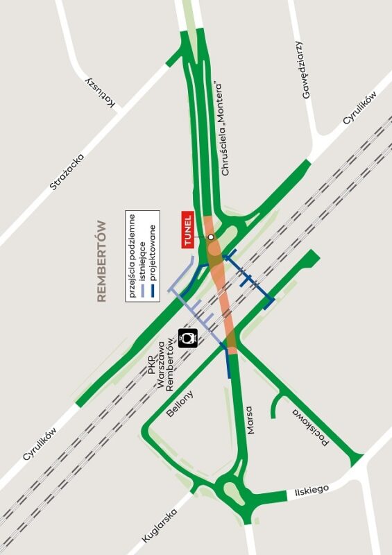 Tunel w ul. Marsa_Rembertów_graf. SZRM Warszawa Tunel w ul. Marsa_Rembertów_graf. SZRM Warszawa