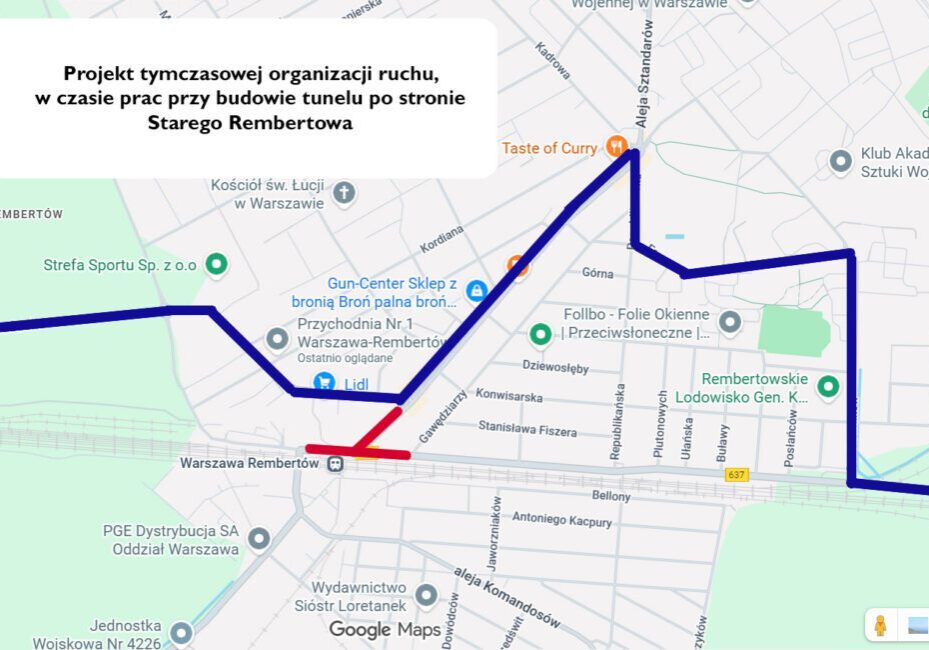 Projekt tymczasowej organizacji ruchu Rembertów